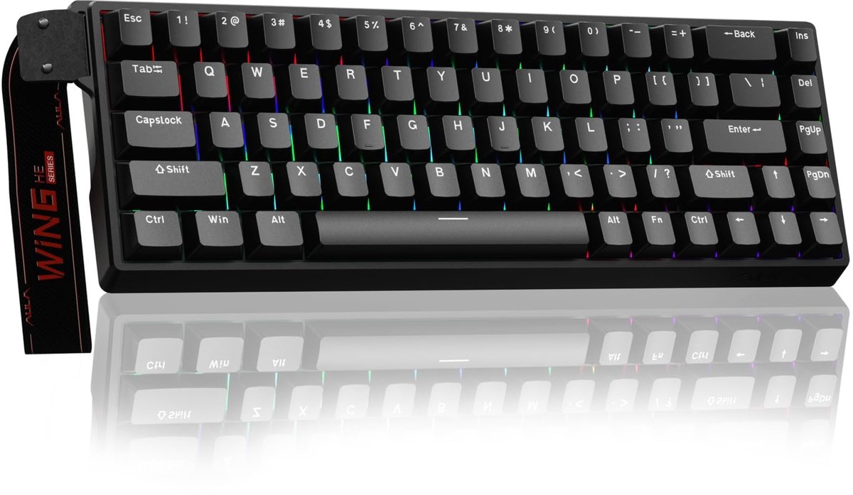 SnelShoppen - Mechanisch Gamingtoetsenbord 60% met Hall-Effect Magneetschakelaars, Snelle Trigger Modus, 8000 Hz Polling-snelheid en RGB Achtergrondve