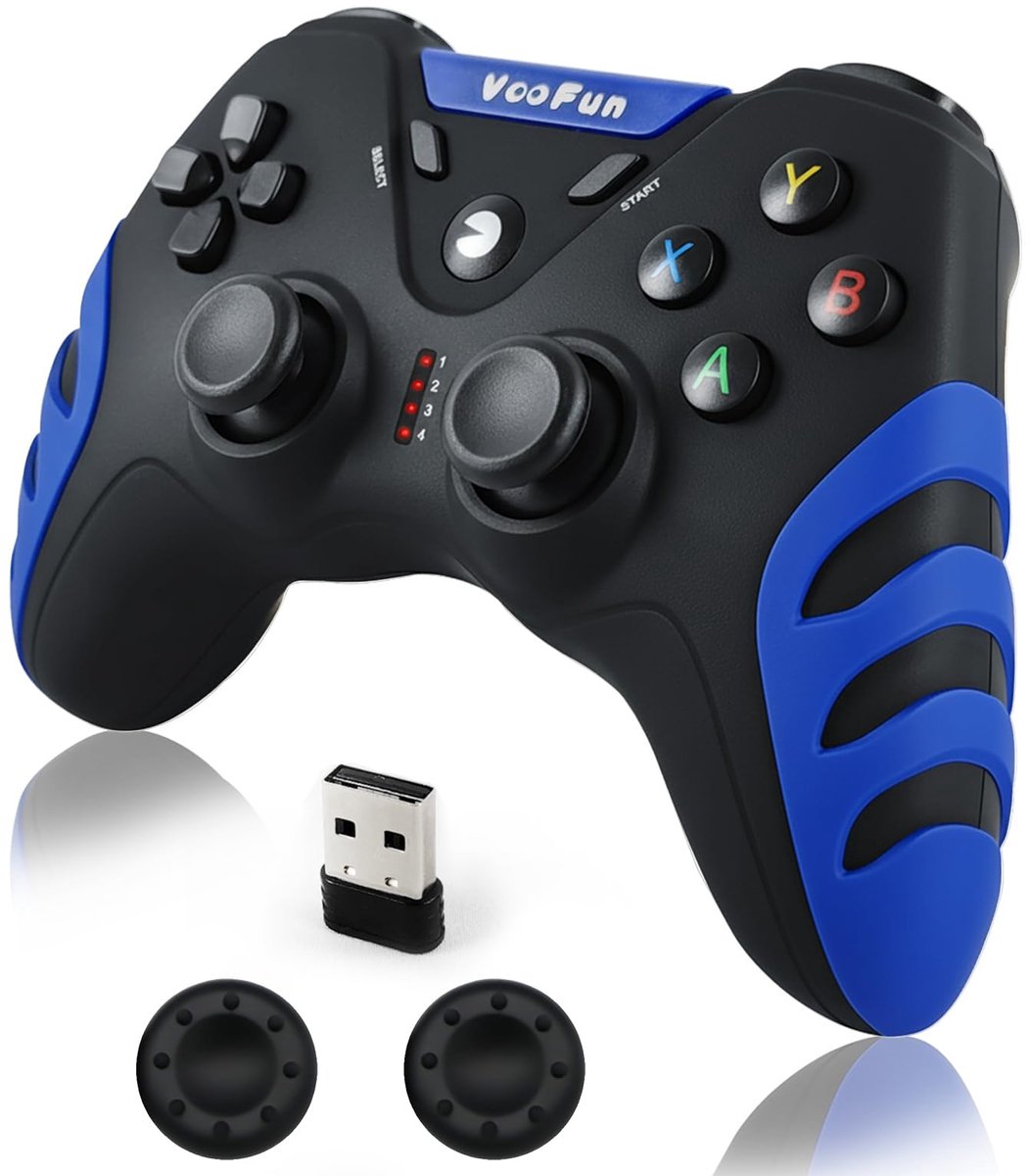 SnelShoppen - Draadloze PC Gamepad, VooFun Controller voor PS3, Dubbele Vibratie, Gaming Controller voor PC, Windows 7/8/10/11, Steam, Android Smart T