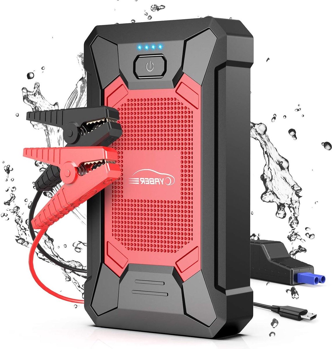 Auto Accu Starter - Noodstroomapparaat Jump Starter - Voertuig Starten - IP66 Waterdicht - 12000 mAh - Zwart Rood