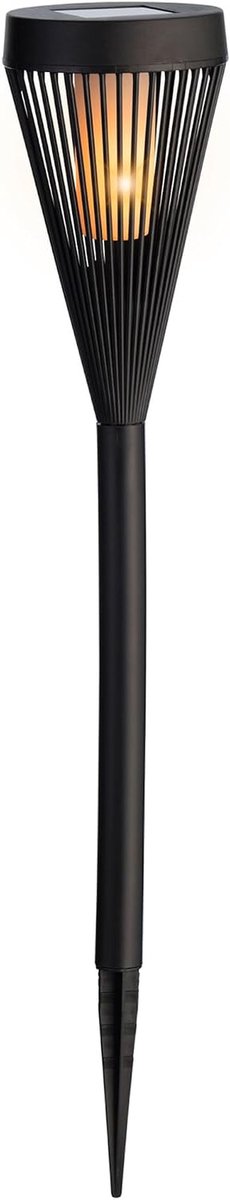 Led Tuinfakkel - Zonnefakkel Vlameffect - Tuin Verlichten - Flikkerend Vlameffect - 55 cm - Zwart