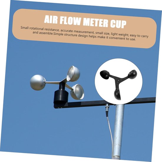 Wind Sensor Cup - Windmeter Onderdeel - Weer Meten - Aluminium Legering - 17 cm - Zwart — afbeelding 2