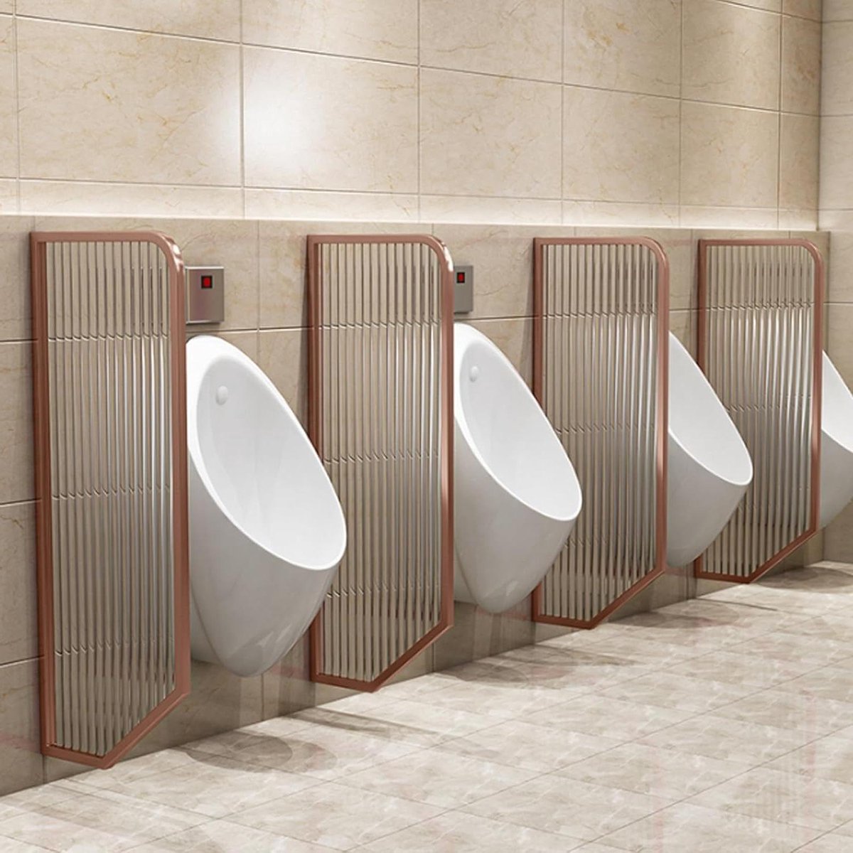 Urinoir Privacy Scherm - Toilet Partitie - Privacy Verbeteren - Roestvrij Staal Gehard Glas - 120 x 40 cm - Zwart