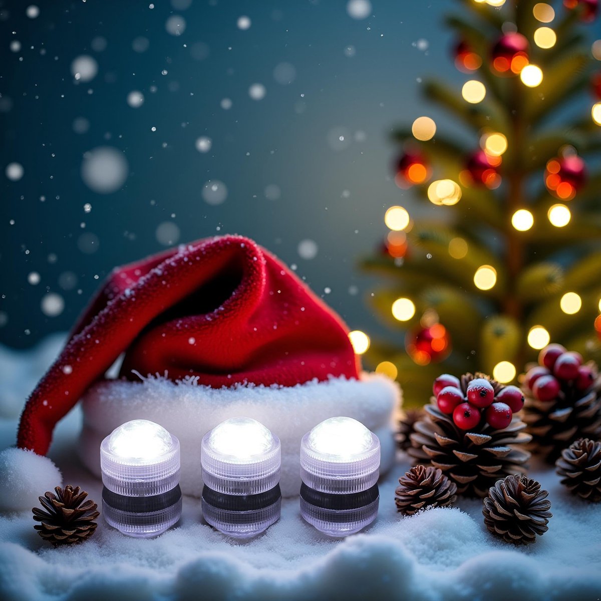 SnelShoppen - 12x Onderwater LED Lampje Vlamloze Kaarsen op Batterijen - Theelichtjes voor Bruiloft, Evenement, Aquarium, Kerst, Halloween - Wit Decor