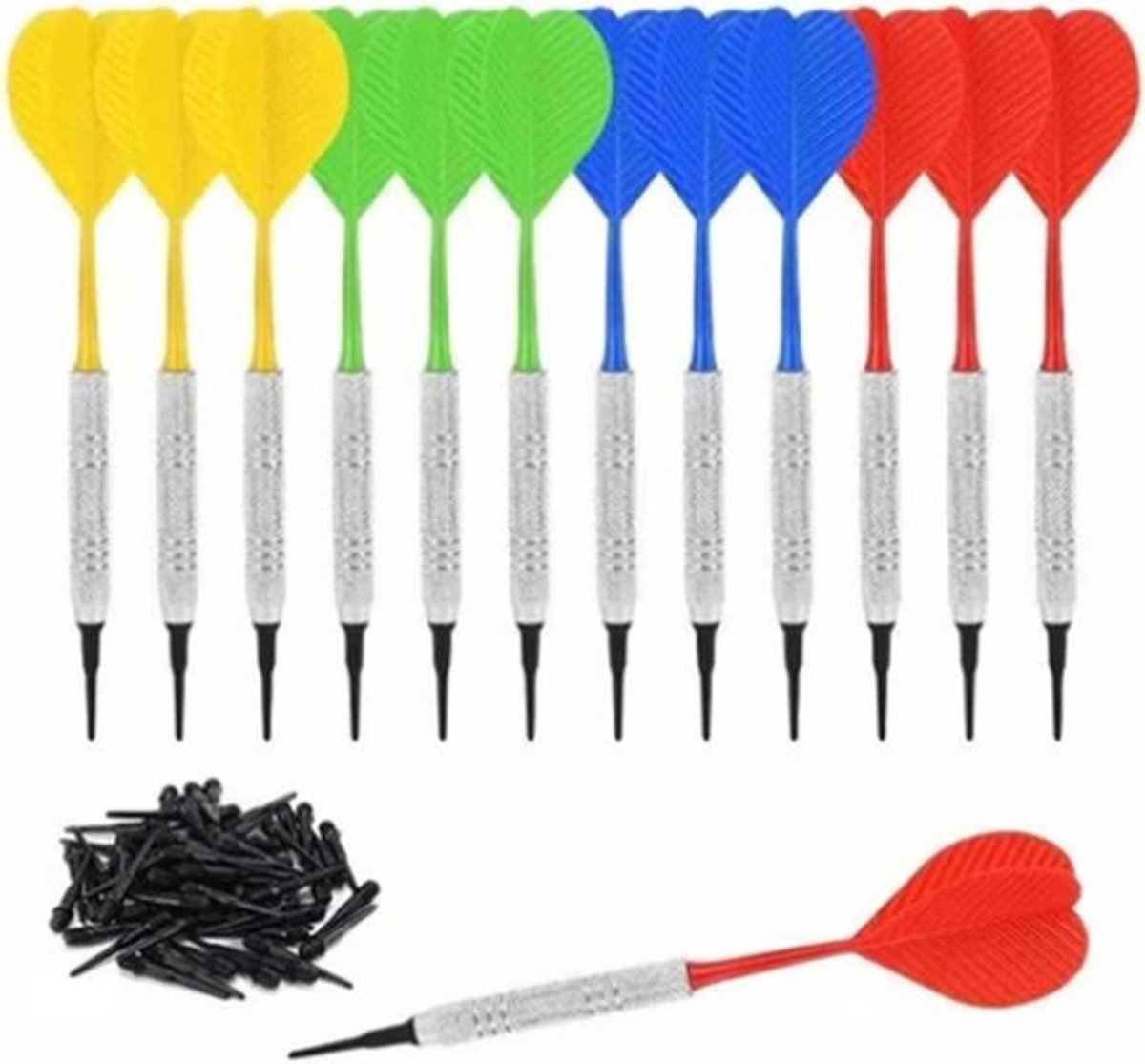Set van 12 Soft Tip Darts voor Beginners en Volwassenen - Ideaal voor Game Room, Bar en Thuis - Kunststof Punt Dartpijlen Set