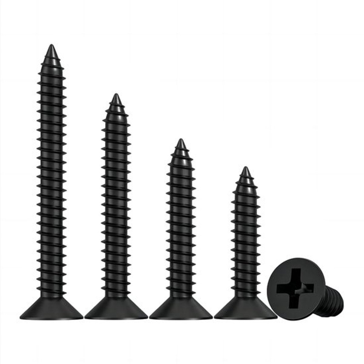 100 Stuks Platte Plaatschroeven, Zelftappend, M4 x 10 mm - Voor Houten Projecten