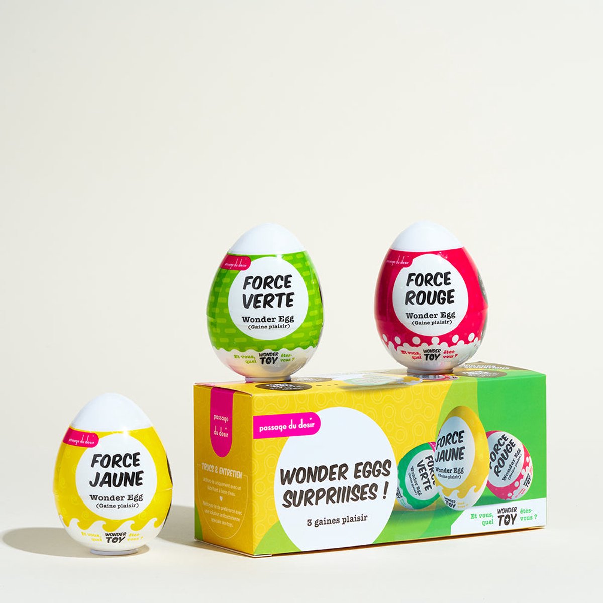 Doos met 3 masturbatie-eieren Wonder Eggs