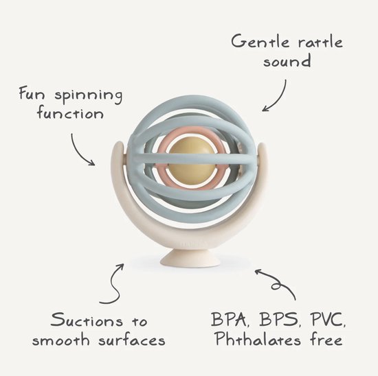 Mushie - Suction Spinner Ball - Rustgevende kleuren - 10 maanden+ van mushie — afbeelding 5