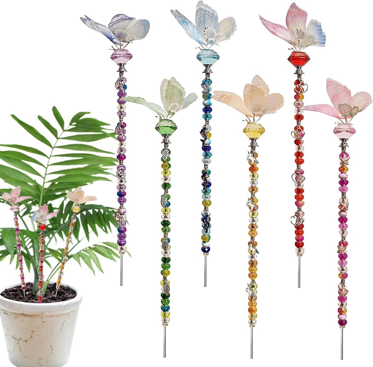 Feeëntuinharingen Kit - Decoratieve Stokken - Tuin Versieren - Compleet Knutselpakket - 200 Stuks - Meerkleurig