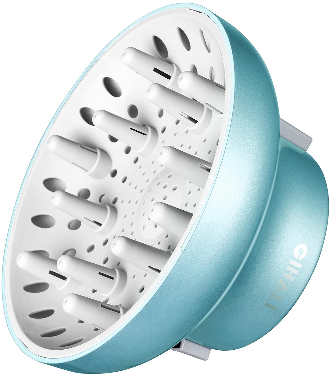 Universele Haardiffuser - Blauwe Lagune - Aanpasbaar voor Haardrogers van 4,4 tot 6,6 cm - Met Flexibele Armatuur - Voor Krullend of Golvend Haar