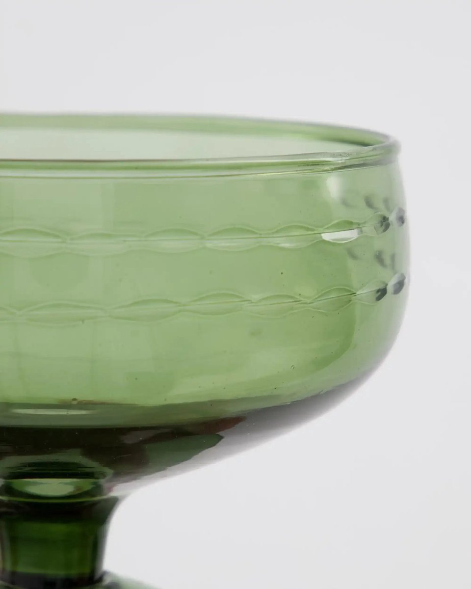 House Doctor Dessertschaal Vintage groen glas 11cm