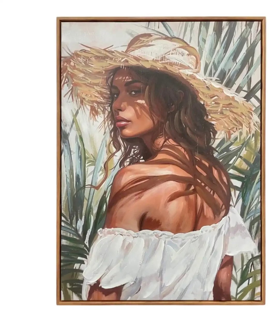 Mansion atmosphere Canvas Schilderij Sofia – Vrouw met Hoed 50x70 cm