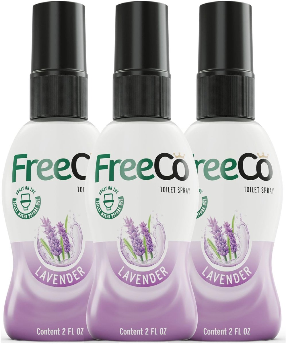 SnelShoppen - Freeco WC Geurblokker Before-You-Go Spray - Natuurlijke Essentiële Oliën - Voordeelpak 3x60ml - Lavendelgeur voor Thuis en Kantoor