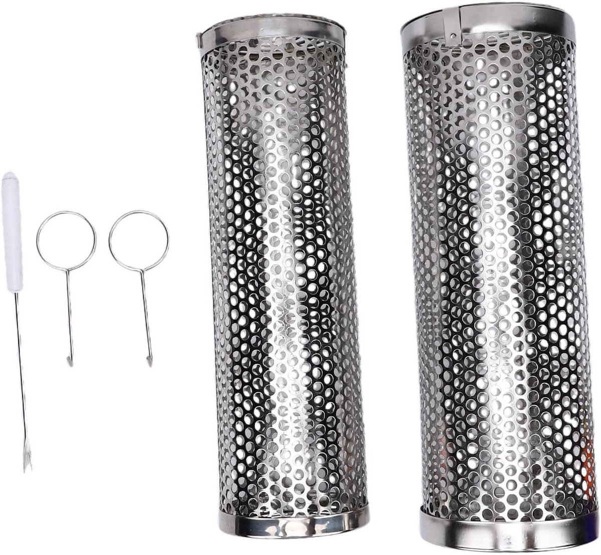 Grillmand Roestvrijstaal BBQ Accessoire Buiten Koken Grote Capaciteit 31 cm Zilver