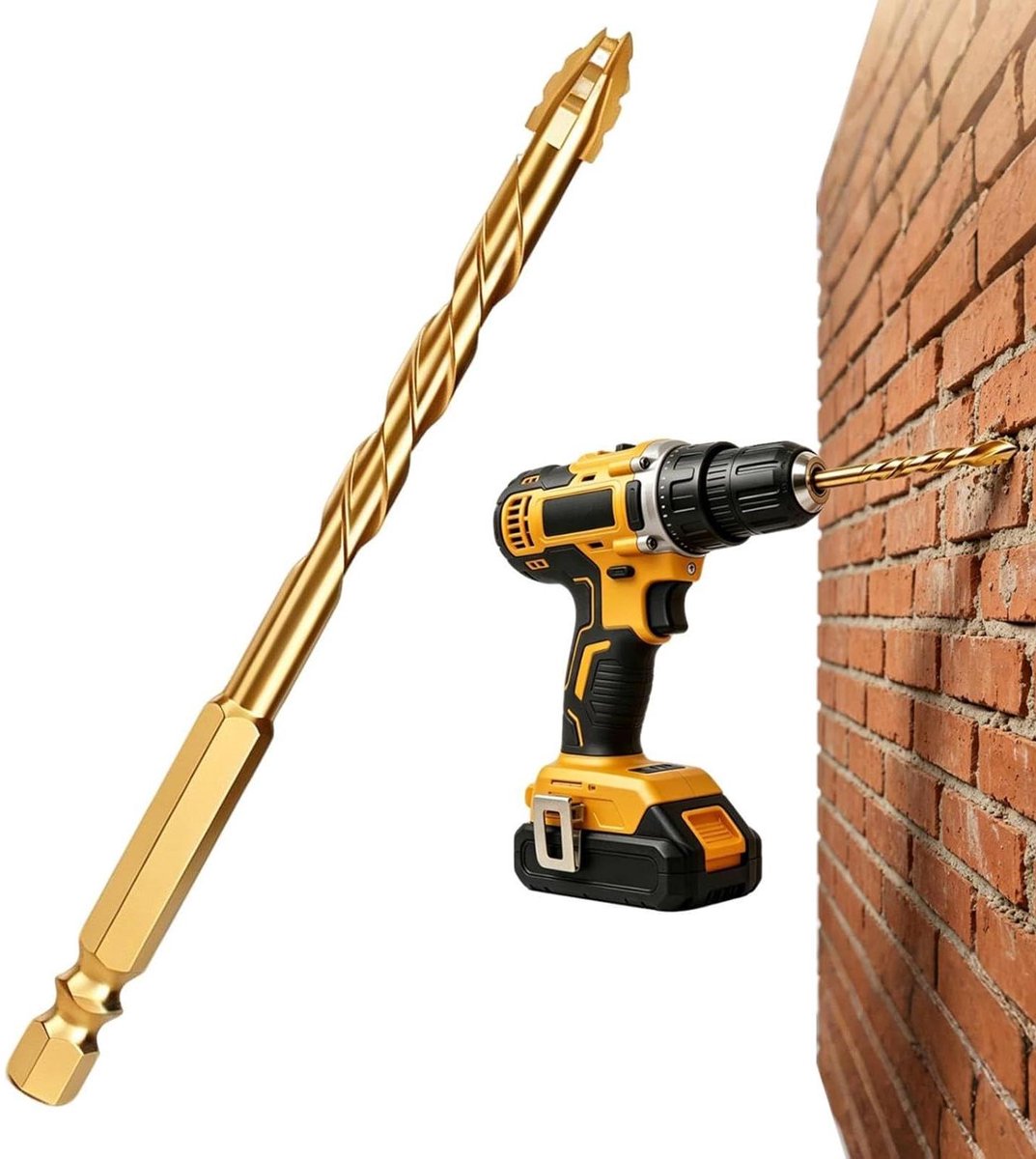 Steenboor - Betonboor Metselwerkboor - Boren in Steen - Schokbestendig Zwaar - 119 cm - Grijs