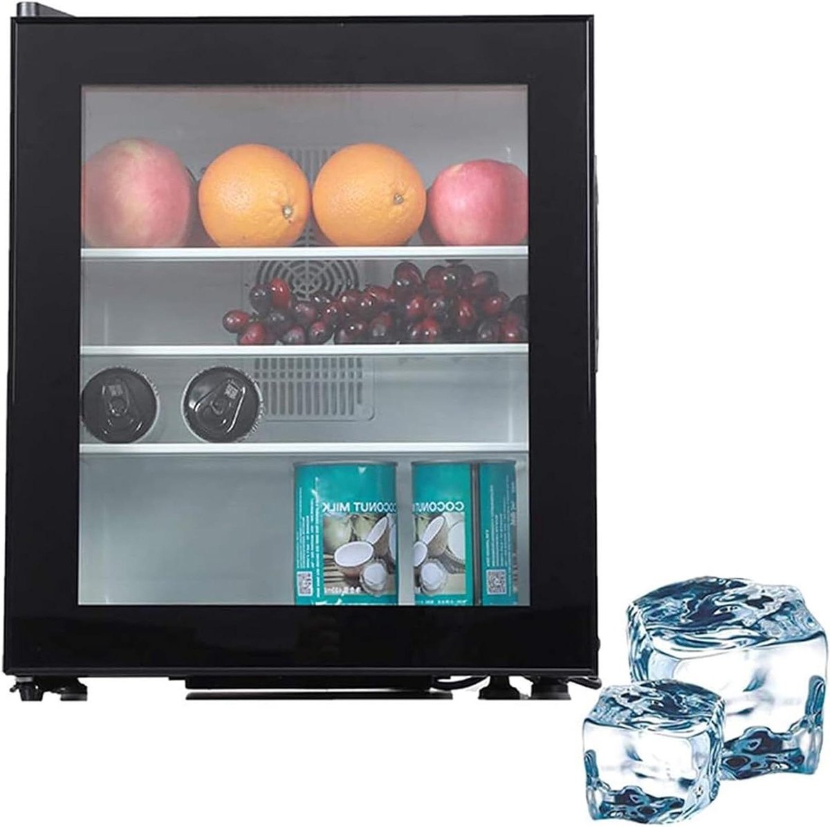 Compacte Staande Vriezer Minikoelkast Tafelmodel Dranken Koelen Fluisterstille Werking 30L Zwart