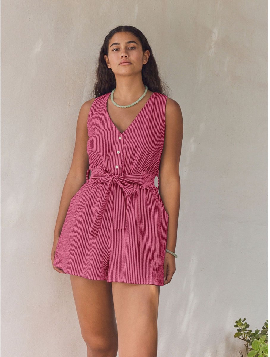 Next - Dames - Zomerplaysuit met riem - Rood