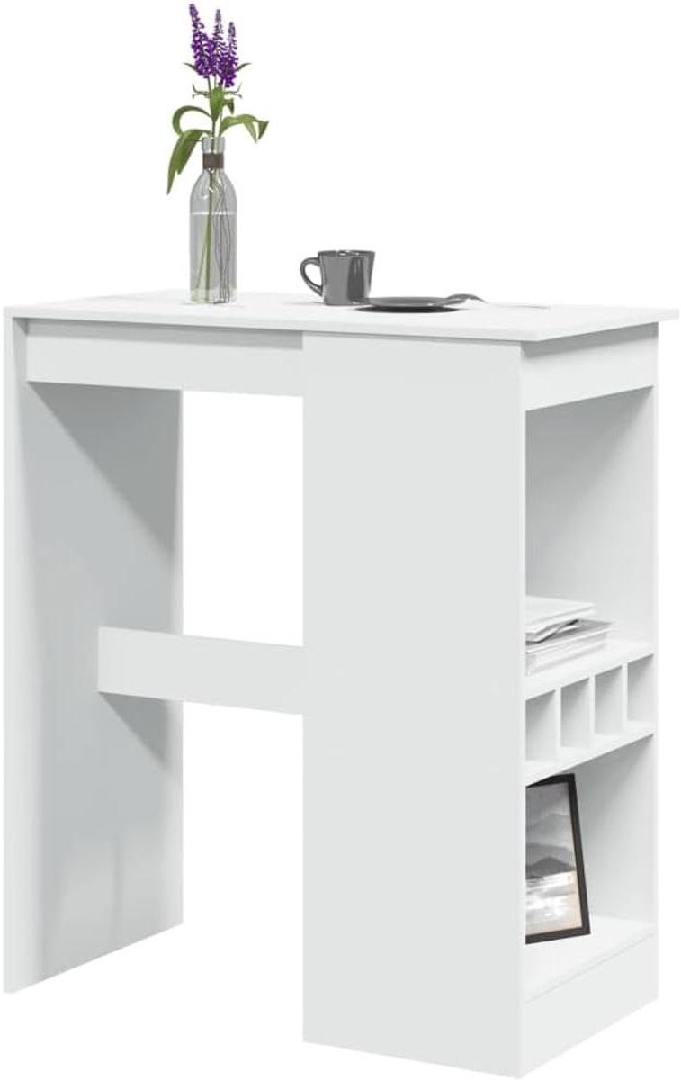 Lounge Bar Tafel - Keukentafel Hoge Tafel - Gezellig Borrelen - Met Wijnrek - 90 x 47.5 x 103.5 cm