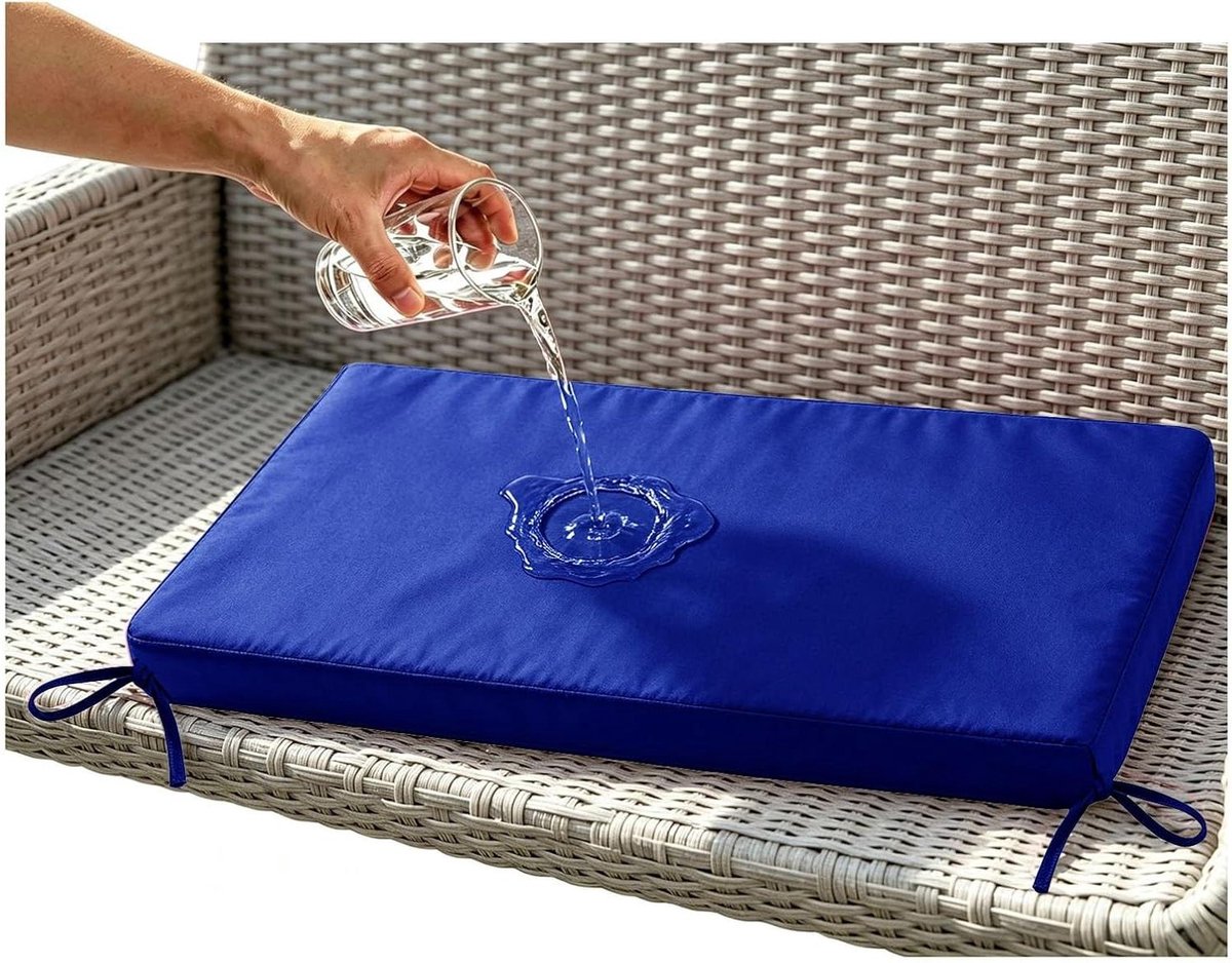 Tuinkussen Bank - Zitkussen Buiten - Comfortabel Zitten - Waterafstotend Polyester - 210x45 cm - Blauw