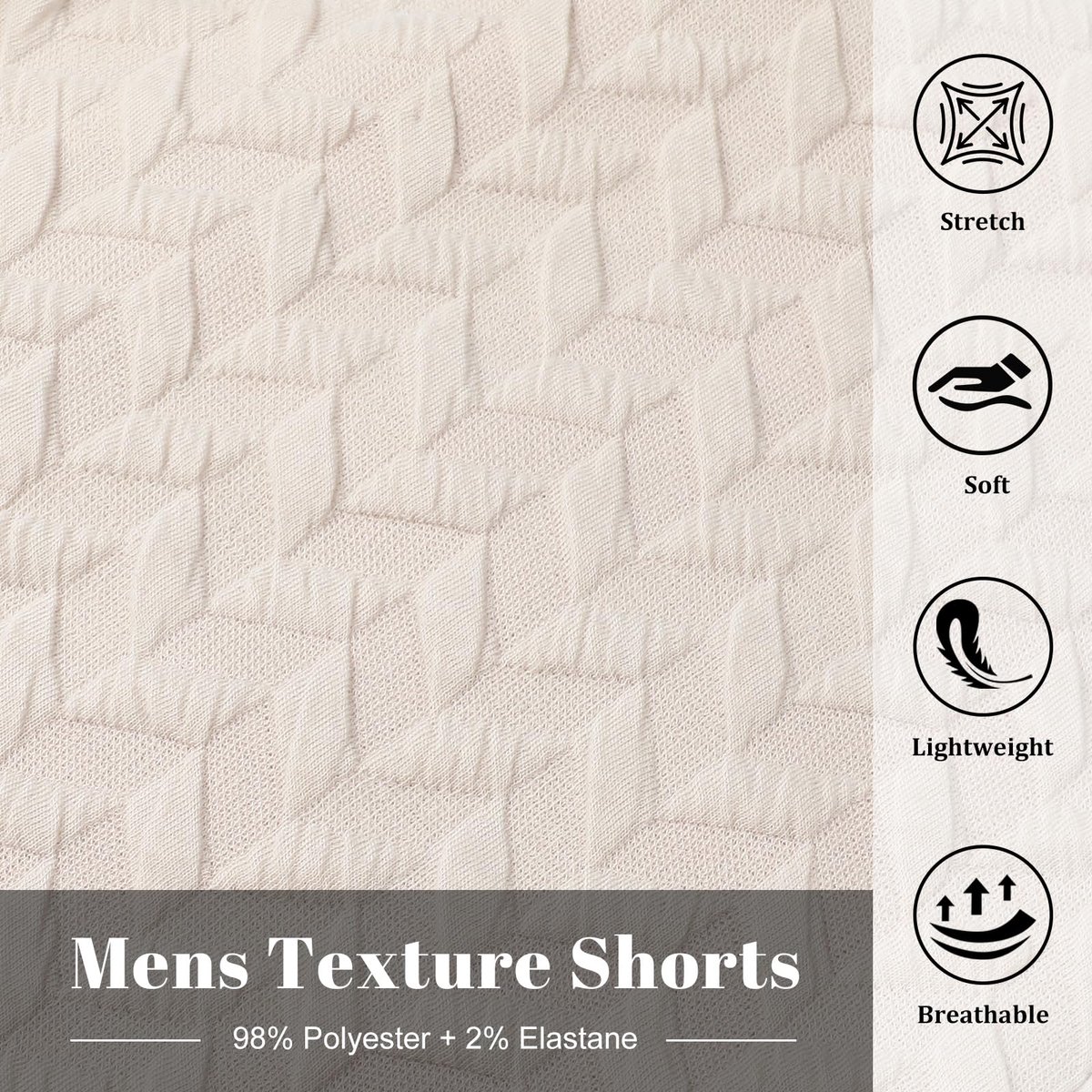SnelShoppen - Herenshorts Beige XL met Trekkoord en Zakken, Casual Zomer Shorts van Ademend Materiaal, Ideaal voor Vakantie, Strand, Tuin en Vrije Tij
