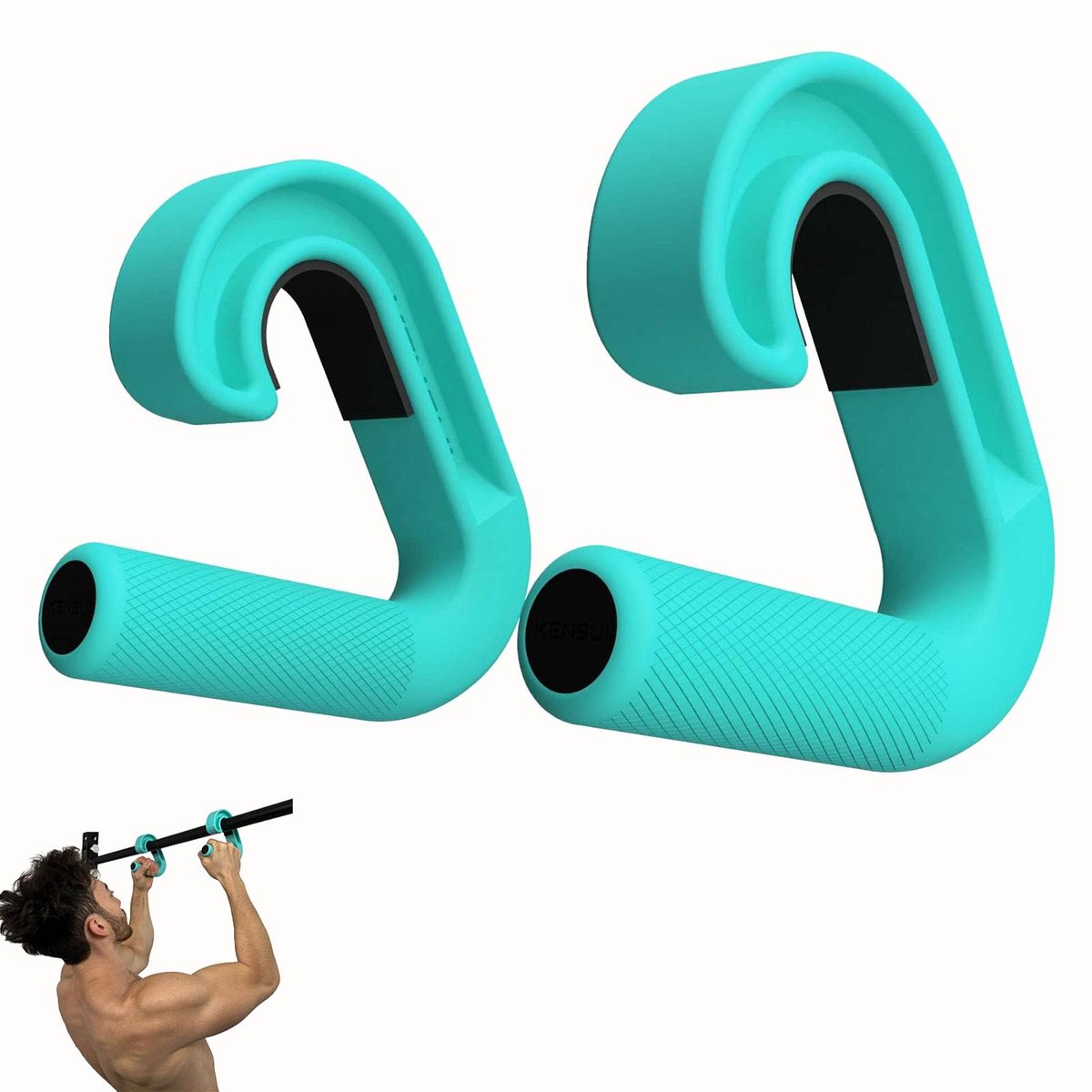 SnelShoppen - Dubbele D-fitnessgrepen - Neutrale handgreep - Trekgrepen voor optrekstangen - Voor rug- en armoefeningen - Krachttraining thuis, buiten