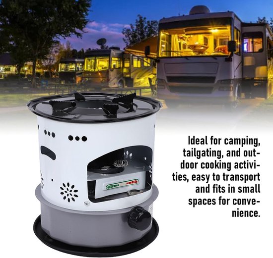 Petroleum Kachel - Campingbrander Noodkachel - Buiten Koken - Aluminiumlegering Constructie - 52 Liter - Zilver — afbeelding 3