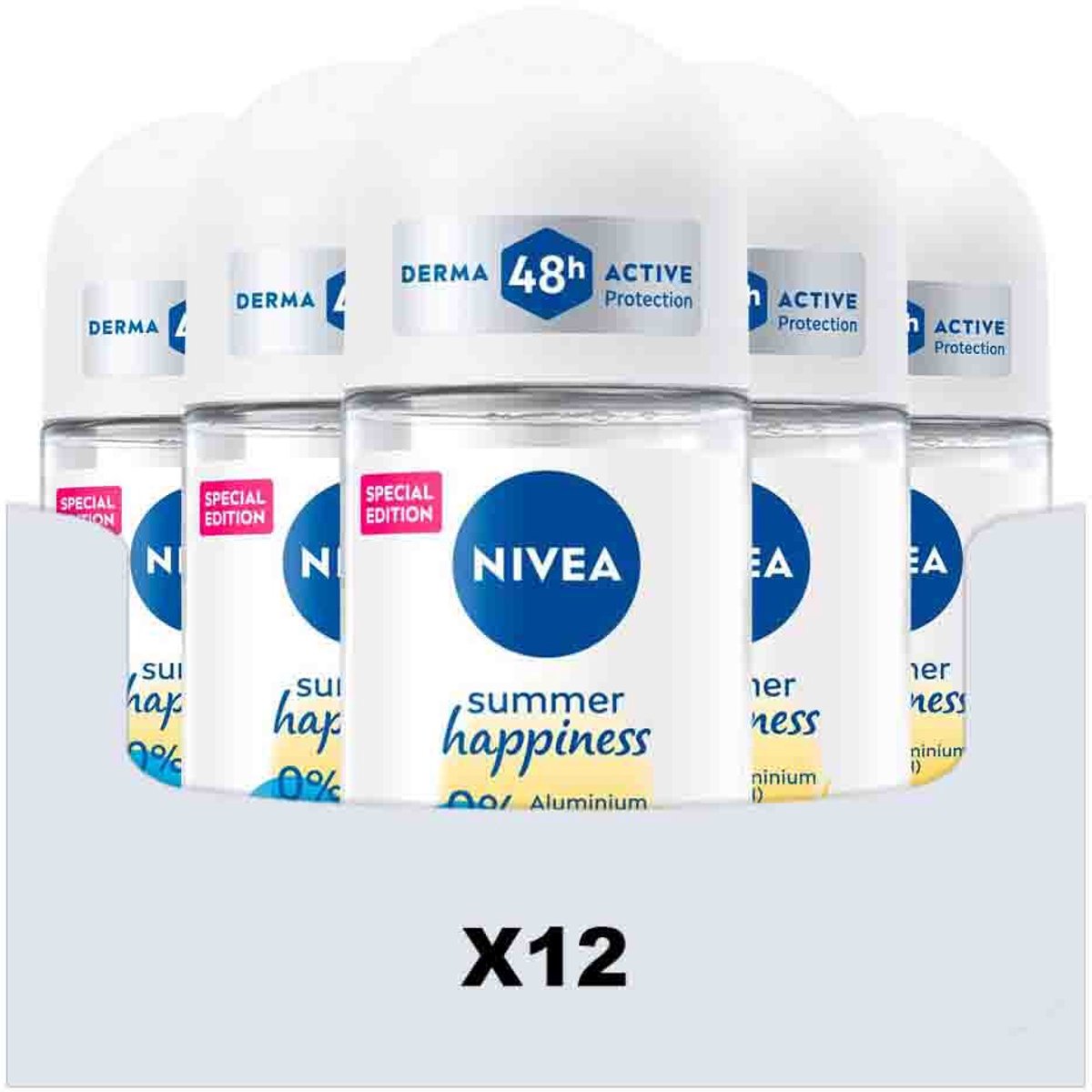 NIVEA Deodorant Roller Summer Happiness - 12 x 50 ml - Voordeelverpakking