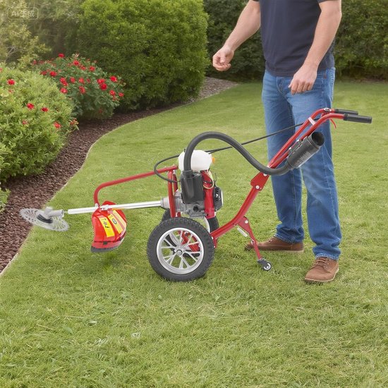 Tuinfrees Benzine - Motorhak Cultivator - Bodem Bewerken Tuin - 63cc 4-Takt Motor - 10cm Werkbreedte - Rood Zwart van Merkloos	 — afbeelding 4