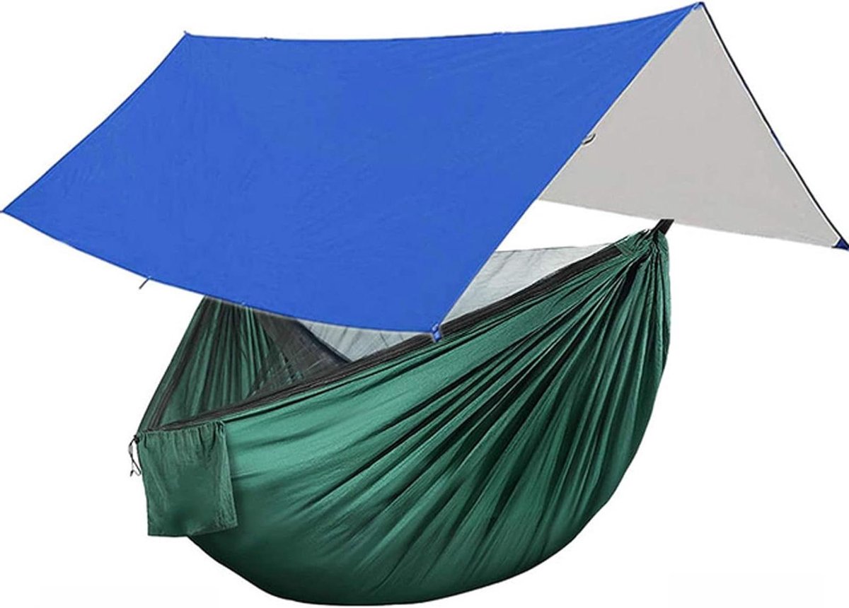 Camping Hangmat - Draagbare Hangmat - Outdoor Ontspanning - Met Klamboe - 290 x 140 cm - Geel