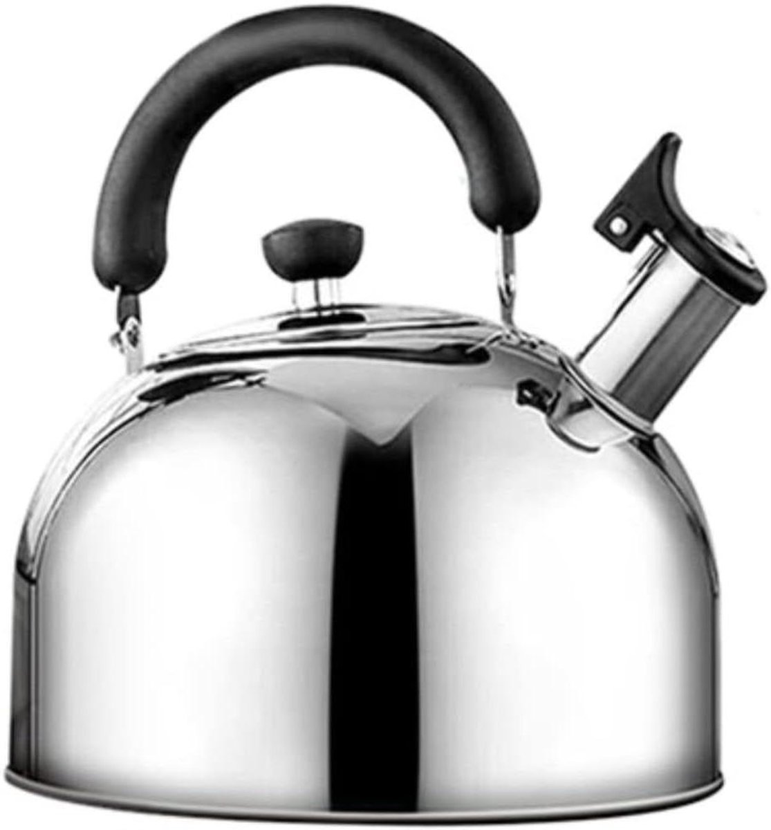 Fluitketel RVS - Waterkoker Kookplaat - Water Koken - Geluidsignaal Bij Koken - 3L - Zilver