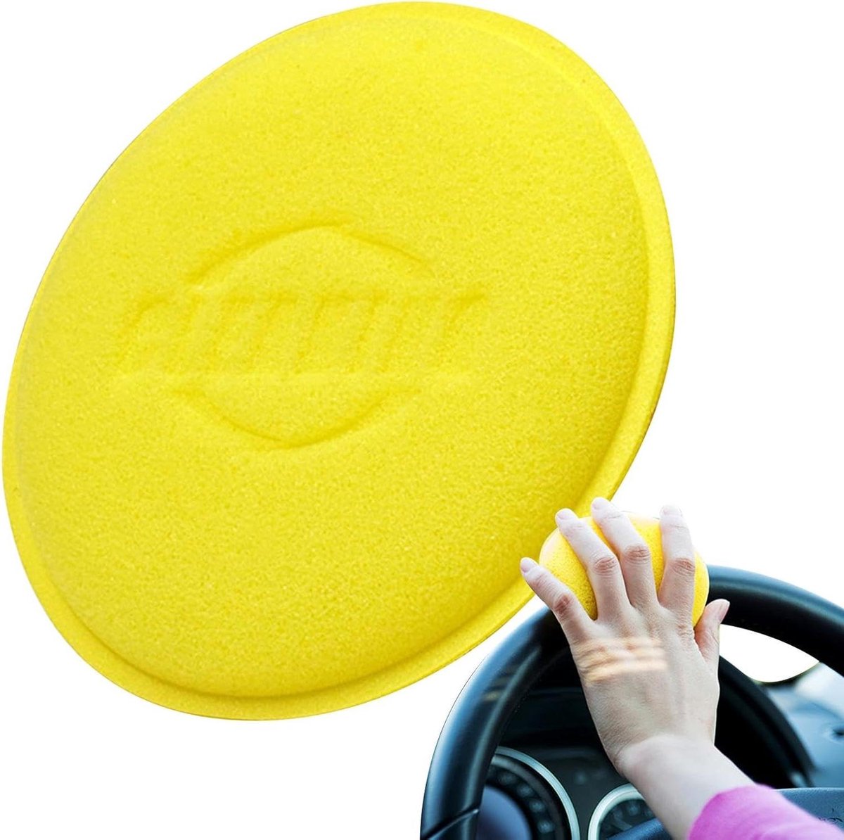 Autowas Applicatorpads - Detailing Schuimblok - Auto Polijsten - Fijn Schuim met Hoge Dichtheid - 10.5x10.5x1.8cm - Geel