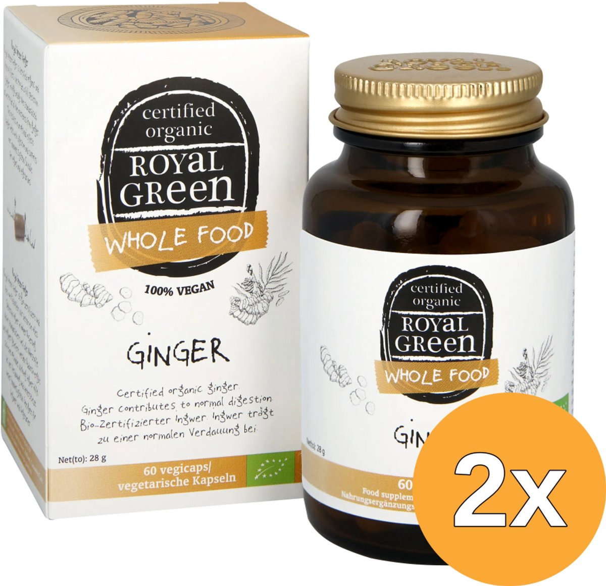 2x Royal Green Gember bio (60 vega capsules)
