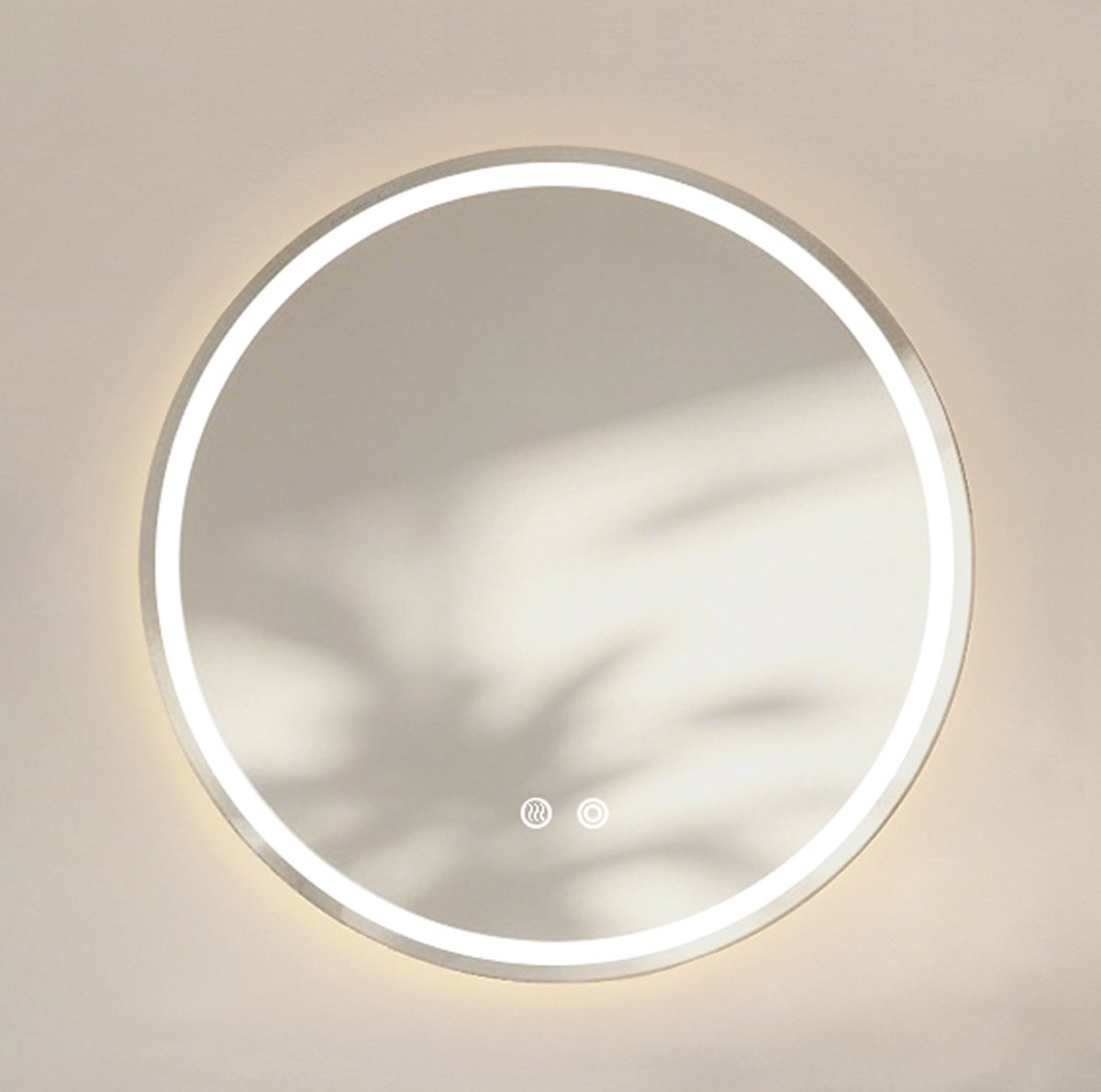 HAUSS SPOLE Spiegel – Ronde Badspiegel Met Verlichting En Anti Condens – 60 x 60 cm – Glas – Zilver – Wandmontage Met Dimbaar Licht
