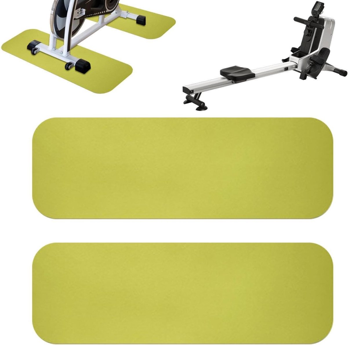 Loopbandmat - Onderlegger Trainingsmat - Vloer Beschermen - Antislip Geluiddempend - 80x25cm - Fluorescerend groen