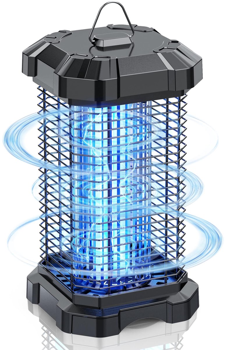 SnelShoppen - Elektrische Insectenverdelger 4200V, 18W, Waterdichte Muggenlamp IP44, 360° UV Licht, Effectief Bereik tot 190 m² voor Binnen en Buiten,