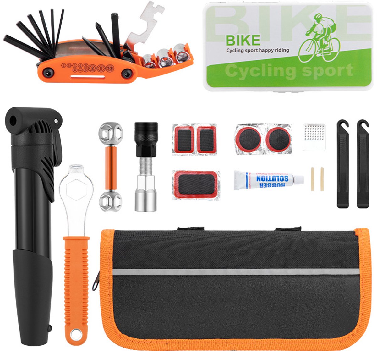Bandenreparatieset 10 Delig - Universeel - Met Pomp & Reparatietools
