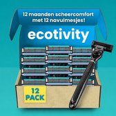Ecotivity Luxe Scheermesjes 12x - Scheermesjes - 3-Blade Opzetstukken - Geschikt voor Mach 3 Type Houders - Scheermes - Voor Een Gladde Huid - Navulmesjes - Voordeelverpakking