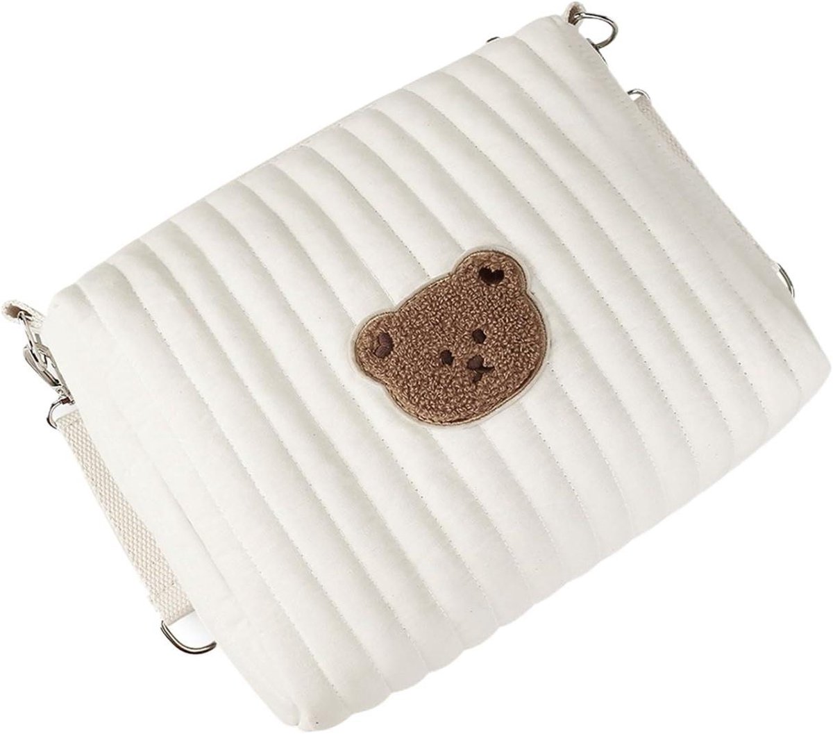 Doekjesdispenser Luiertas Organizer - Reis Zaktje Opbergtas - Baby Benodigdheden Opbergen - Charmant Berenborduurwerk - 22 cm - Niet gespecificeerd