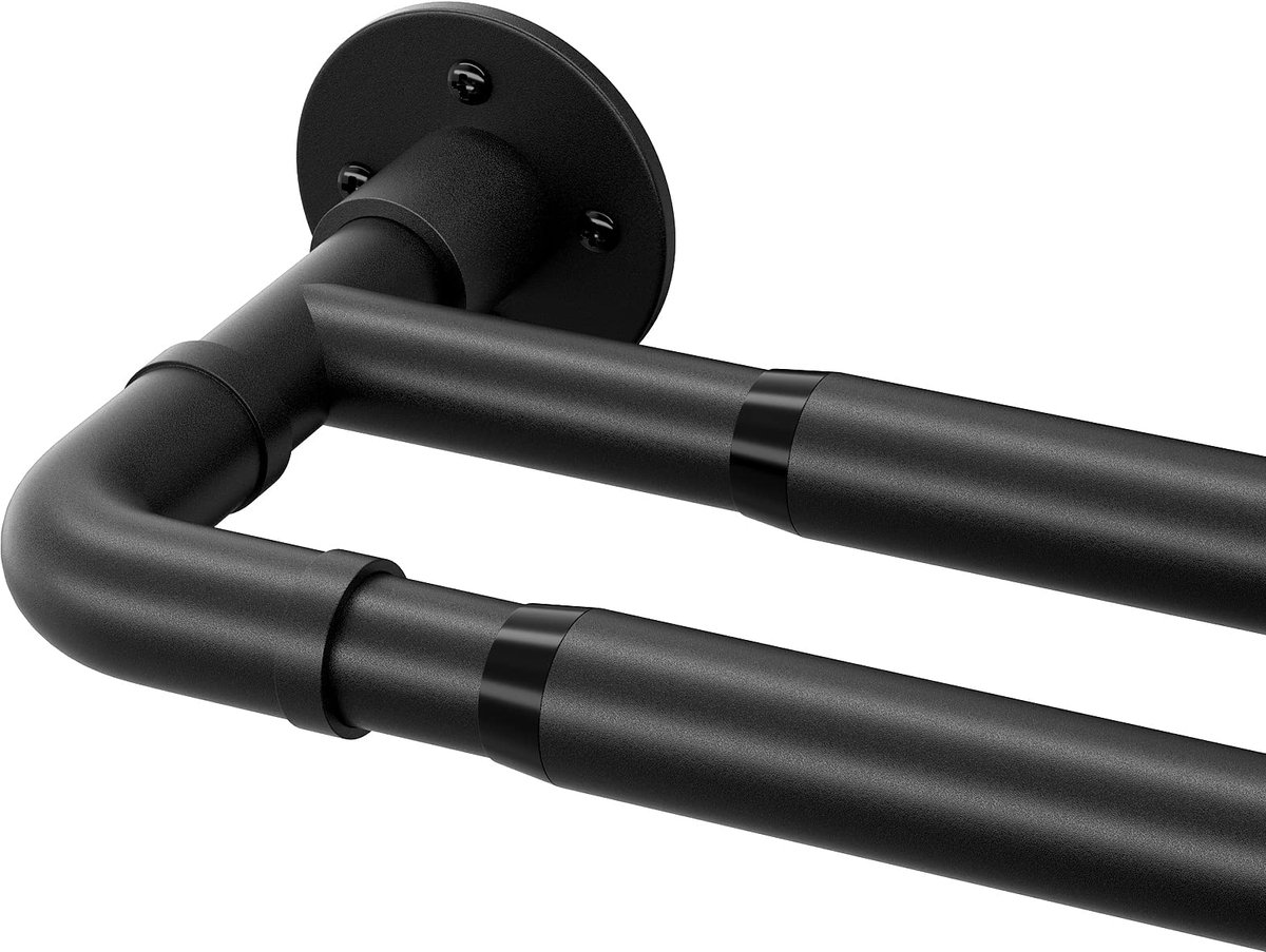 Dailygoods - Verstelbare Industriële Gordijnroede - 74-200 cm