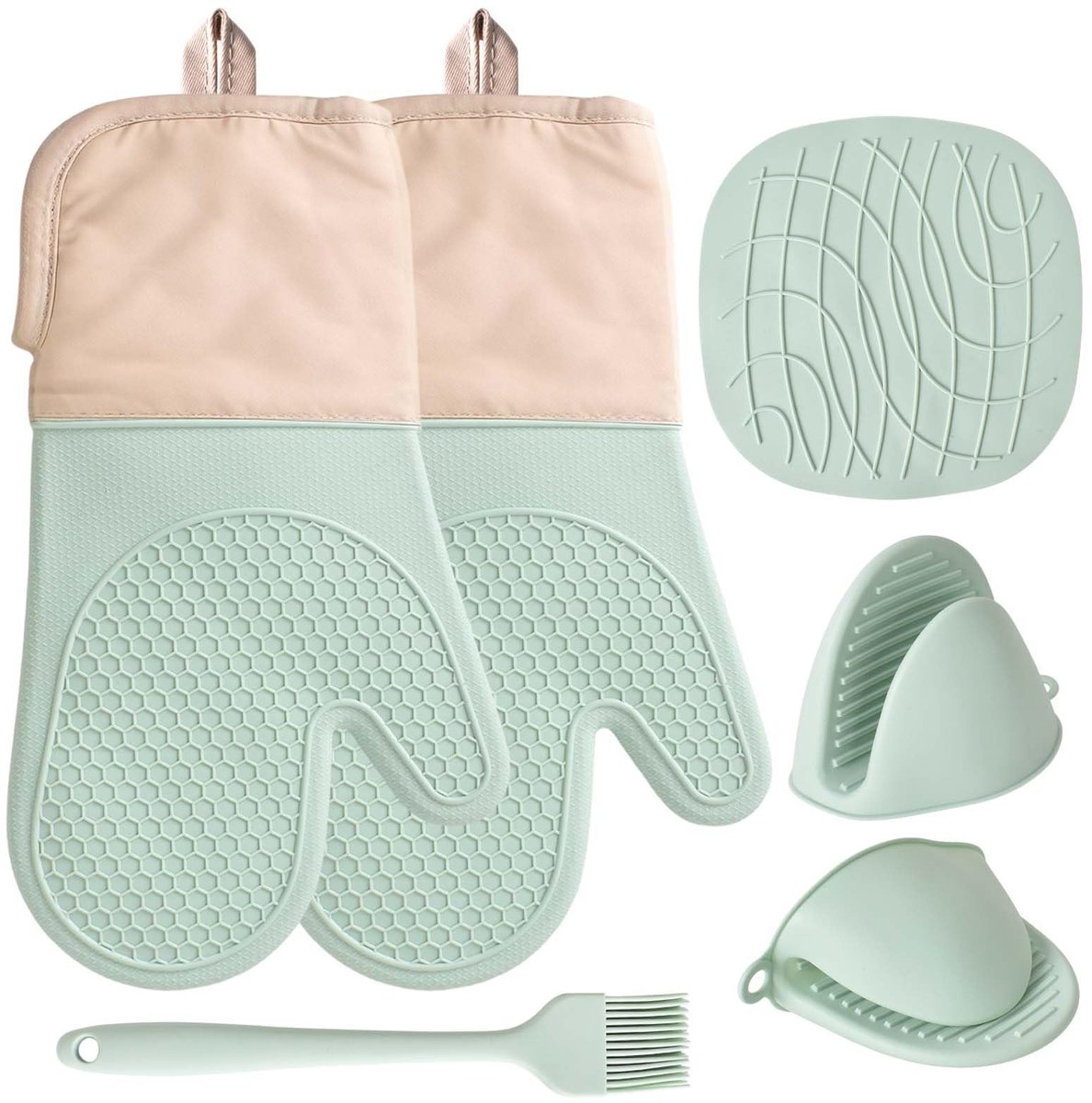 Dailygoods - Siliconen Ovenwanten Set - Extra Lange Hittebestendige Handschoenen tot 230°C