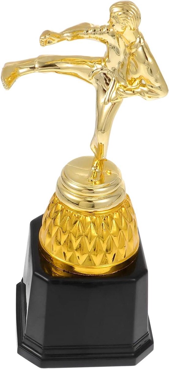 Voetbal Trofee - Prijsbeker Kinderen - Wedstrijd Beloning - Glanzend Goudkleurig - 19.6 x 7.5 cm - Goud
