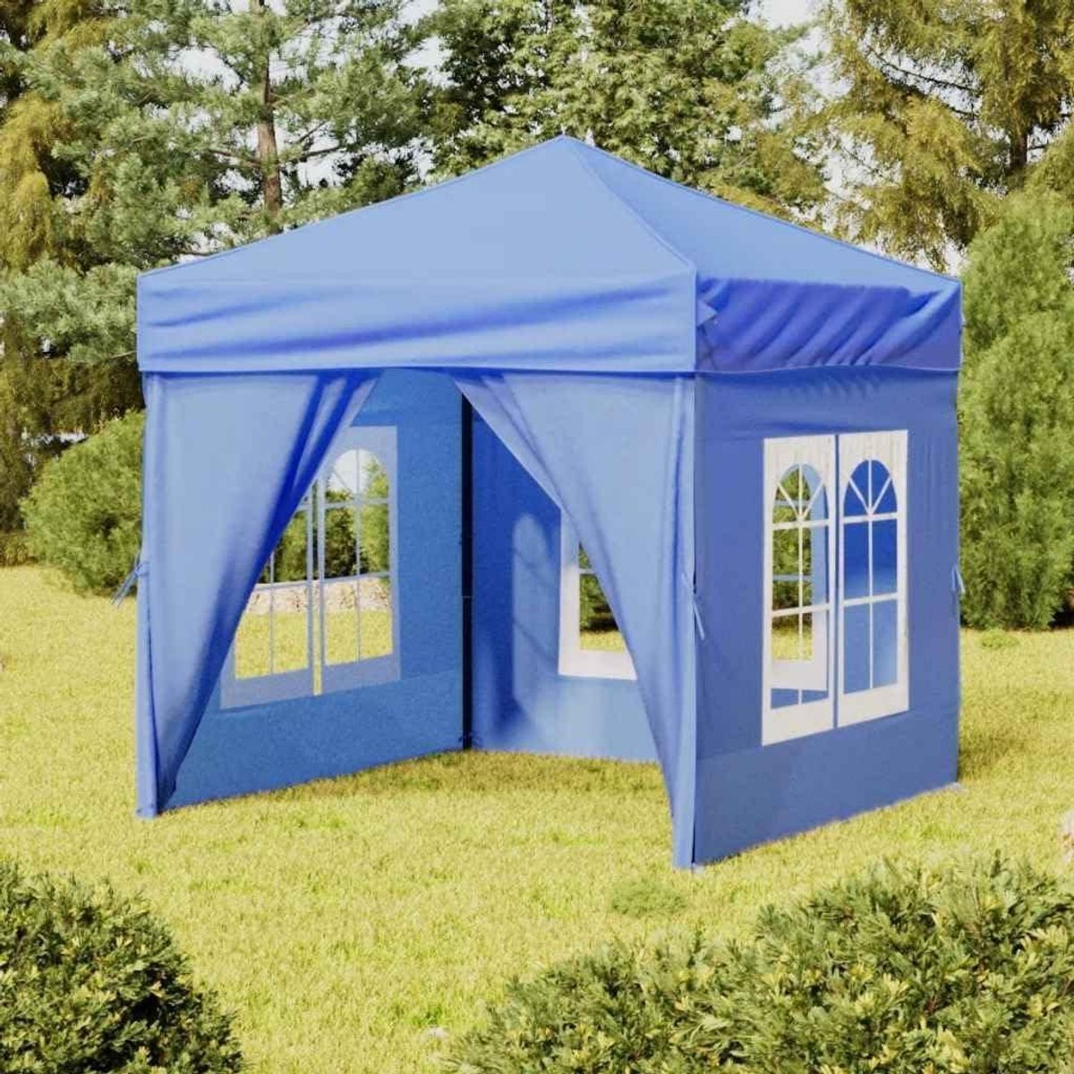 Opvouwbare Partytent - Feesttent Paviljoen - Buitenfeesten Organiseren - Waterafstotend Oxford Dak - 2 x 2 m - Blauw