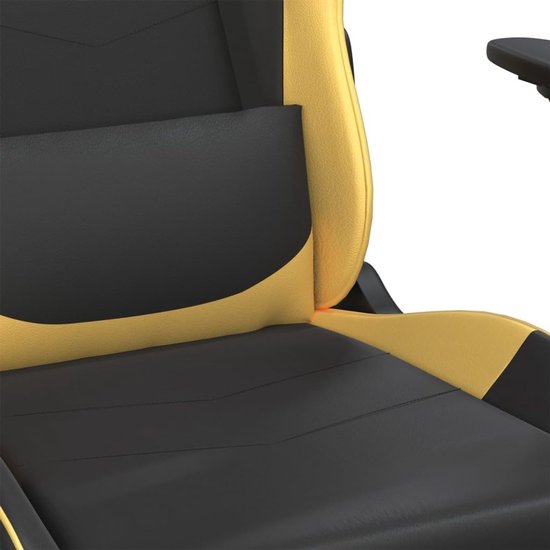 Gaming Stoel - Comfortabele Zetel - Ontspannen Zitten - Verstelbare Rugleuning - 1 Stuks - Zwart Goud — afbeelding 3