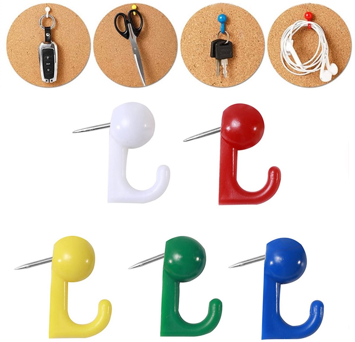 Dailygoods - 50 Stuks Gekleurde Punaises - Duimtacks voor Mededelingenborden