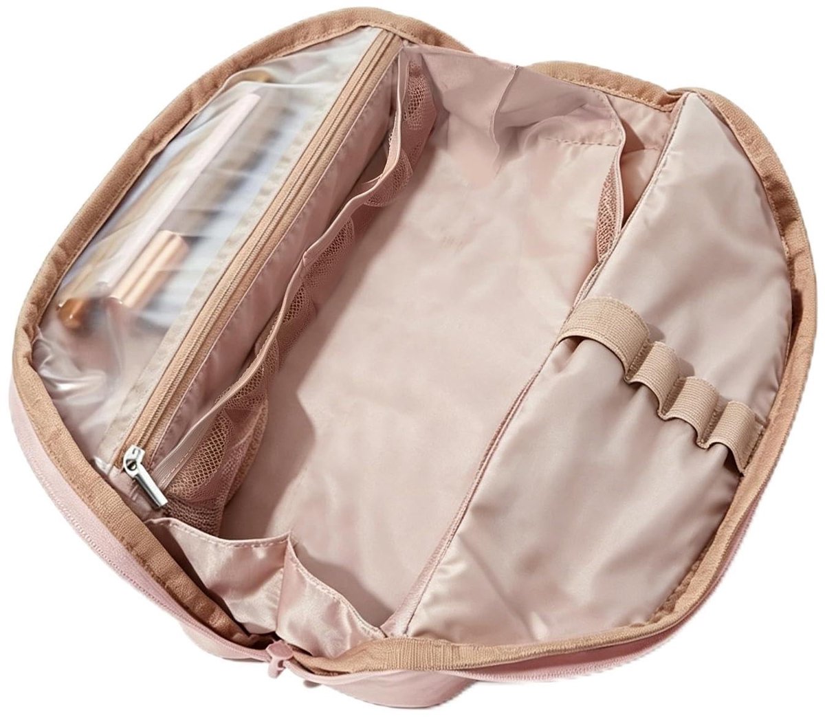 Dailygoods - Vouwbare Cosmetica Tas voor Vrouwen - Waterafstotende Make-up Tas in Roze