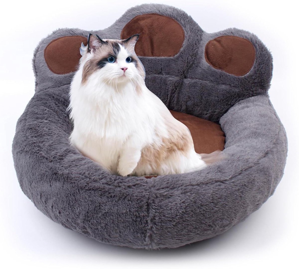 Huisdierbed - Hondenmand Kattenmand - Comfortabel Slapen - Verhoogde Rand - Large - Grijs