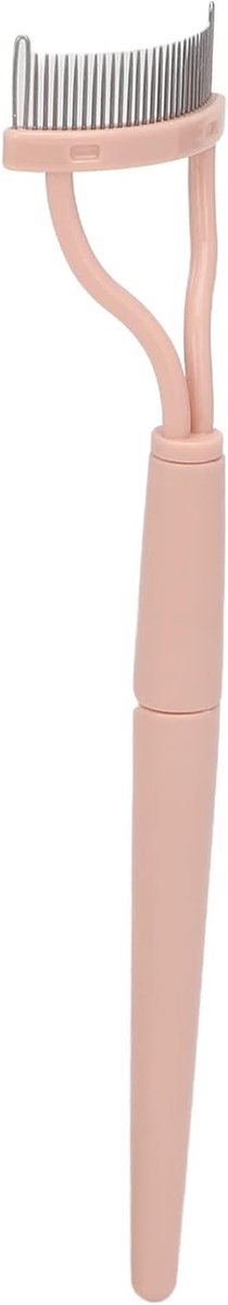 Wimperkam Opvouwbaar - Wimperkammetje Reisformaat - Wimpers Scheiden - Roestvrij Staal - 14 x 3 x 2 cm - Roze