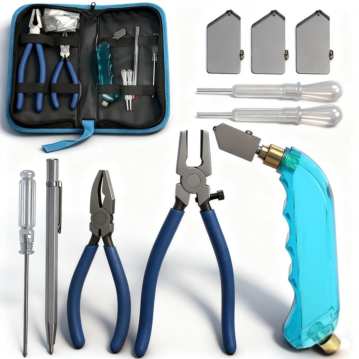 Dailygoods - Gereedschapsset voor Glazen Tangen - Complete combinatietoolset