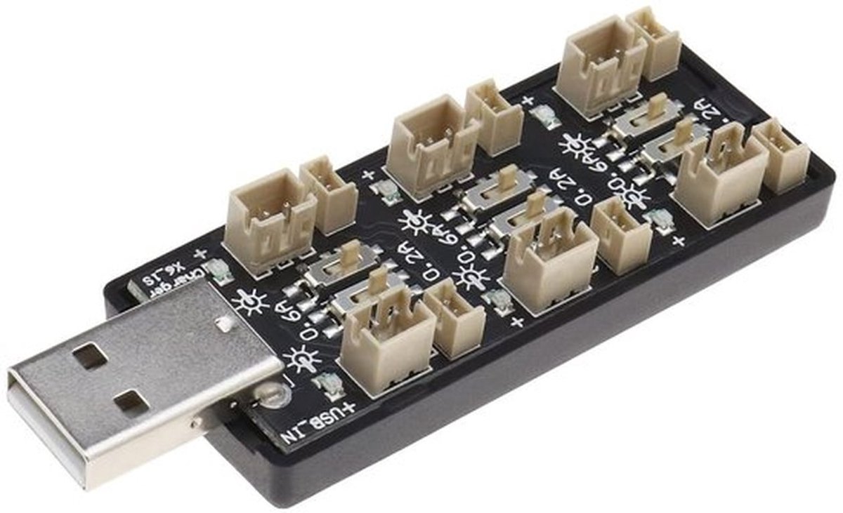 1S LiPo Batterij USB Oplader - 6 Laadkanalen - Compact en Lichtgewicht - 3.7V/4.2V Compatibel - Ideaal voor Mobiele Apparaten