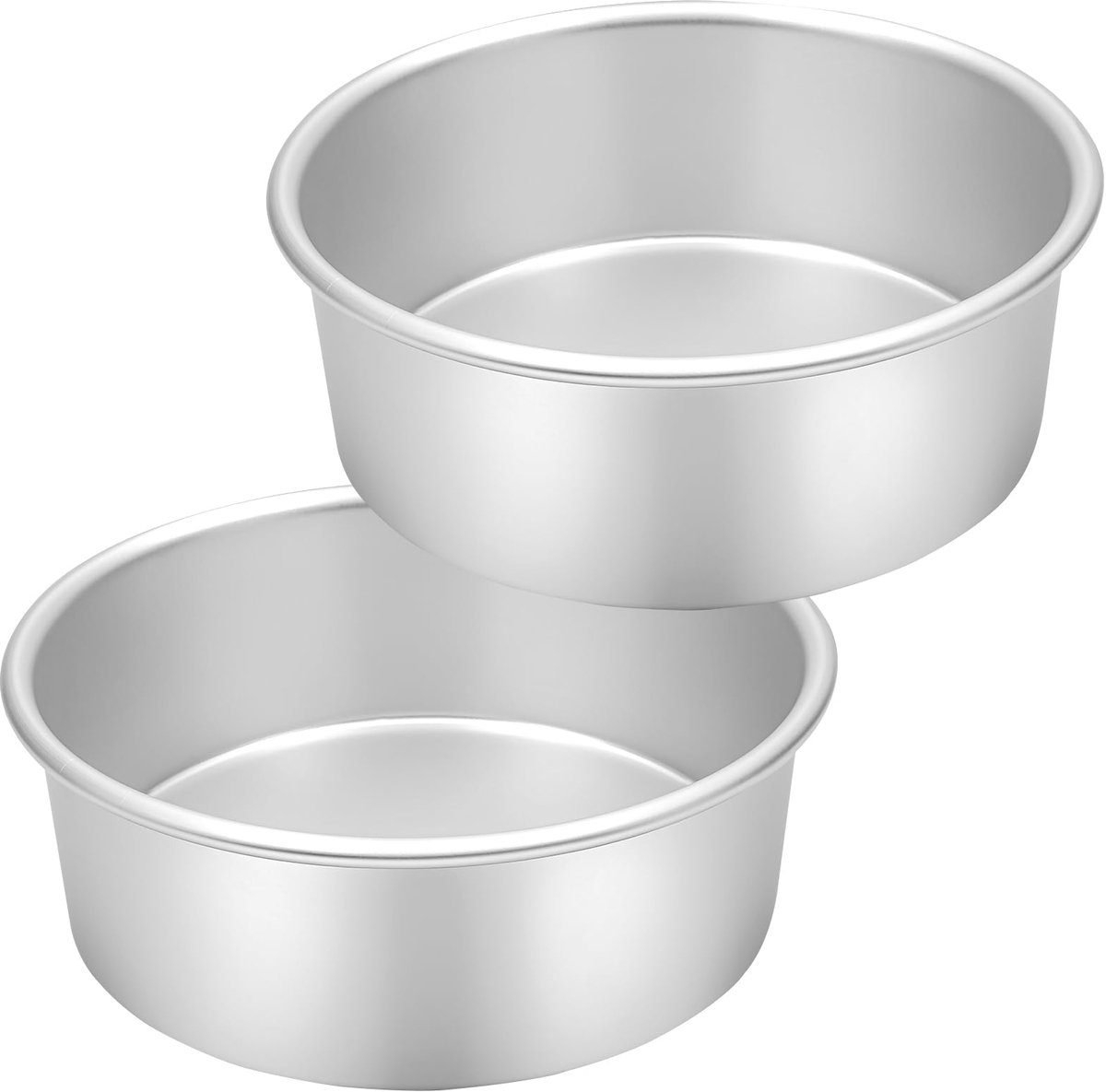 SnelShoppen - Ronde Bakvorm Ø 20 cm, 2 Stuks, Geanodiseerde Aluminium Taartpan voor Oven en Luchtfrituurpan, Zilver - Ideaal voor Taarten, Quiches en