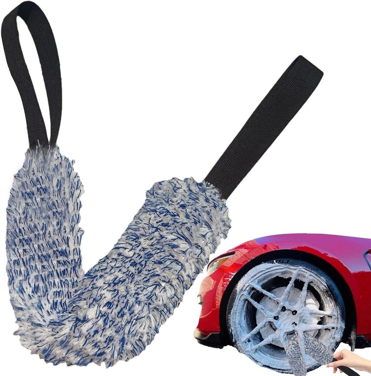 Microvezel Doek - Velgenborstel Doek - Auto Reinigen - Dubbelzijdig Ontwerp - 36 x 8 cm - Blauw